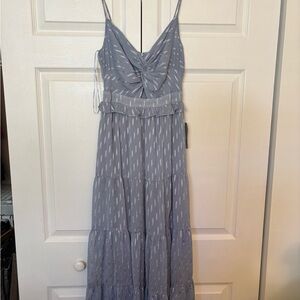 Elegant Blue Spaghetti Strap Dress